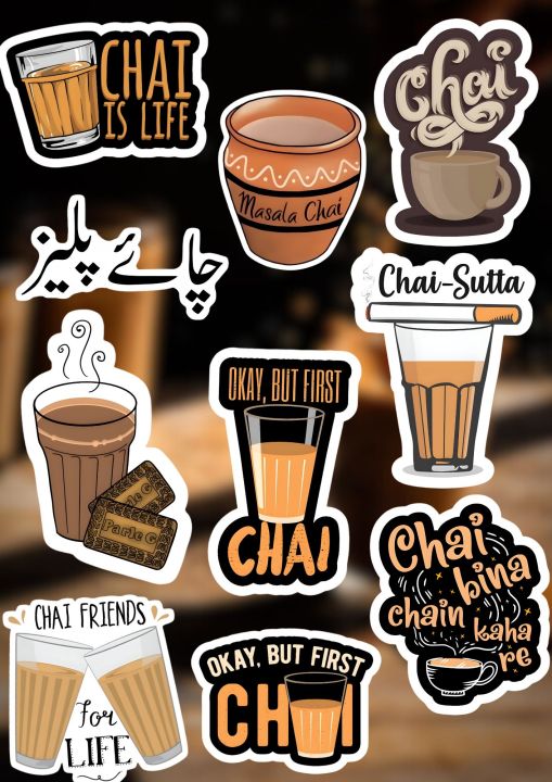 Chai Lover Stickers | Customized Aesthetic Mobile, Laptop and scrapbooks stickers