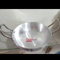 8.2 inch (20.82 cm)  Silver Karahi (Almonium) ( Metal polish) cooking Kitchen ware (Pot) (Pateli). 