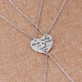 mom big sister little necklaces 3 Splicing mother daughter necklace Family jewelry heart will be together. 