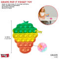 Push Pop Grape Shape Fidget Toy Poppet PushPop Bubble Colorful Fidget Popping Toy 5 Inches for Kids and Adults. 