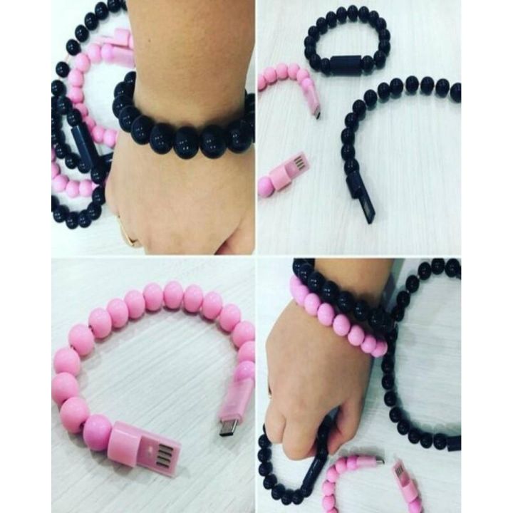 USB Bracelet Charging Cable beads Wearable Data Cable Wristband