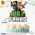 Minecraft Theme PERSONALISED Digital Cake Topper for Boy or Girl 1st Birthday Party Celebration, Cake Decoration & Perfect Birthday gift. 