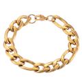 Stainless Steel Figaro Chain Bracelet High Quality Jewelry Hot Selling Classic Men and Women 11.5mm Width. 