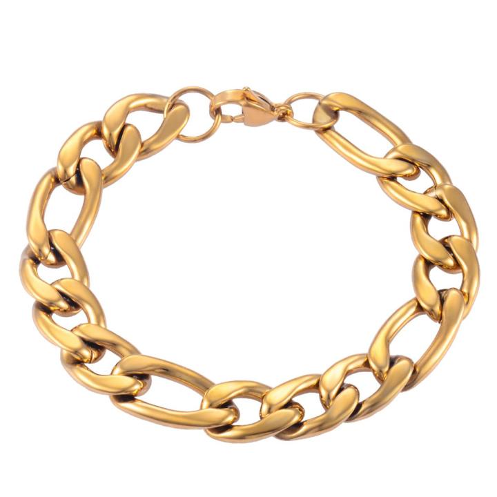 Stainless Steel Figaro Chain Bracelet High Quality Jewelry Hot Selling Classic Men and Women 11.5mm Width