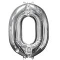 Number Foil Balloons Silver Color Digits Customized Numbers For Birthday and Party Decor - 0,1,2,3,4,5,6,7,8,9. 