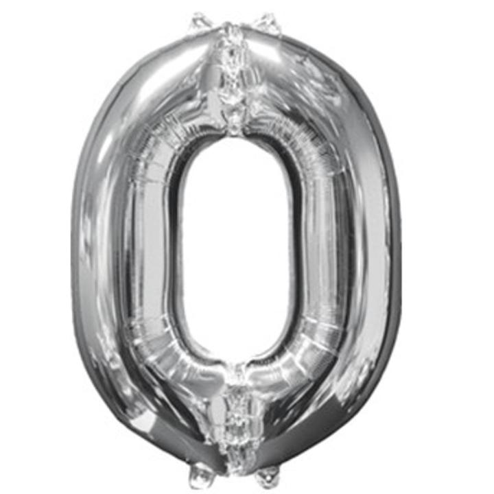 Number Foil Balloons Silver Color Digits Customized Numbers For Birthday and Party Decor - 0,1,2,3,4,5,6,7,8,9