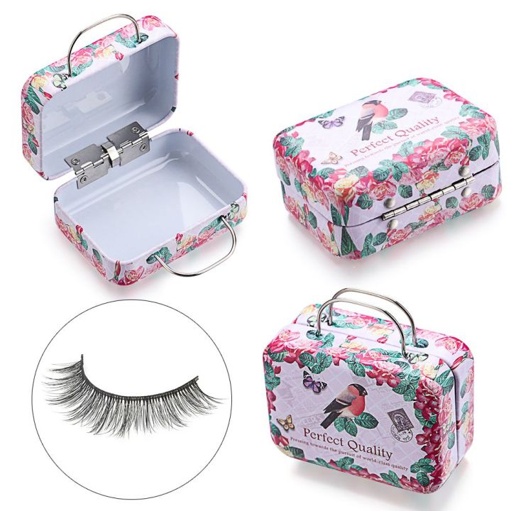Fashion Makeup Tool Steel Suitcase Eyelash Package Mink Lash Tray False Eyelashes Box