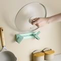 Adjustable Pot Lid Holder Wall-Mounted Hanging Holder For Pan Pot Cover Rack Kitchen Organizer Plastic Kitchen Rack. 