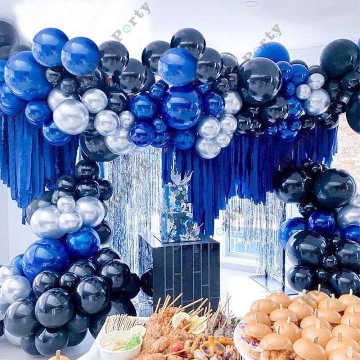 85 pcs 9 inch Matte Navy Blue Balloons without shinny for use birthday Backdrop Dull navy blue balloon Party Decorations for Birthday Wedding Baby Shower Anniversary Graduation Engagement matte balloon