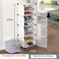 Multi-Layer 4/6 Door Portable Plastic Shoe Cabinet: Economical, Dust-Proof, Space-Saving. 