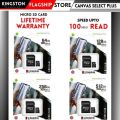 Kingston Memory Card Micro SD 64/128/256/512 GB - Lifetime Warranty - Canvas Select Plus. 