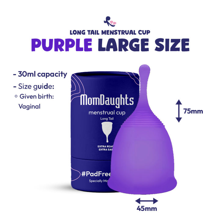 MomDaughts' Menstrual Period Cup Large & Small Size Premium Quality FDA Approved Reusable Long-Lasting Mystical
