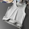 Men Sleeveless Top Ultra-thick Fleece Lined Tank Top Vest Warm Thermal Base Layer for Southeast Asian Buyers Men Thermal Vest. 
