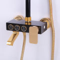 All In One Bathroom Mixer Shower & Faucet Set Luxury Design Black&Golden. 