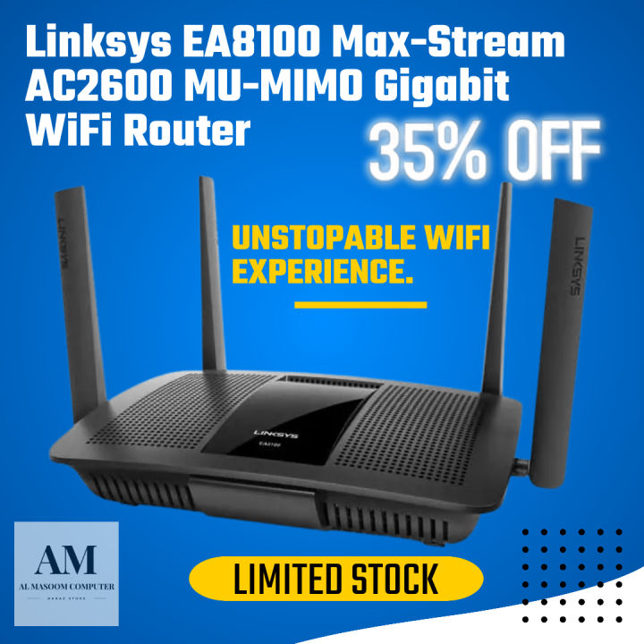 Linksys%20EA8100%20Max-Stream%20AC2600%20MU-MIMO%20Gigabit%20WiFi%20Router%20-%20Image%205