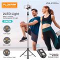 Live K10 PRO 200CM Tripod Stand Selfie Stick Two Lights Chargeable Bluetooth Camera Stand Ring light Stand DSLR Stand Selfiestick Vlogging Stick Mobile Stick Foldable 360 Rotatable Stainless Steel Tiktok Stand Youtube Traveling All in One Piece. 