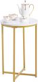 White Coffee Table  X  Serving Table With Wooden  Marble sheet Top  & Metal Base. 