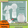 Portable Electric Breast Pump BPA Free PP Fast Sucking Dual Breastfeeding Pump w/Milk Bottles. 