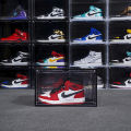 SNEAKYEAR - STACK'EM Stackable Sneaker Crates or Containers (Pack of 25 Shoe Boxes) with Acrylic Magnetic Side Door for Boy & Girl Sneakers, Yeezy, AJ, & Air Max in Black & White. 