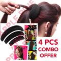 Set Of 3 Hair Moon Shape Puff And Donut Bun Hair DIY Volume Increase Puff Sponge Pad Bump Up Insert Base. 