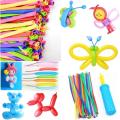 100 Pieces BirthDay Party Event Balloon Animal For BackDrop Decoration with Free Air Pump/Kids Fun Activity Balloons Shapes/Twisting Long Balloons/Twist Balloons. 