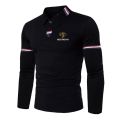 Men's Spring And Autumn Lapel Long Sleeve POLO Shirt Business Printing Casual Simple Top. 