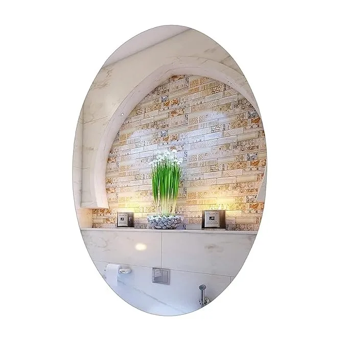 Oval Shape Flexible Mirror – Self Adhesive Plastic Wall Mirror for ...