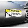 (2X) Funny Buckle Up Warning Sticker Set Vinyl Decal For Car Truck SUV Dashboard. 