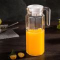GLASS PITCHER 1.1 LITER Jug with lid 1.1 LITER   Water and Juice Glass Jug Pitcher with lid, 1-Pcs, 1.1-Liter, Hot Cold Water Pitcher Water Jug, Iced Tea, Milk and Juice Beverage Carafe, Lemon Jug. 