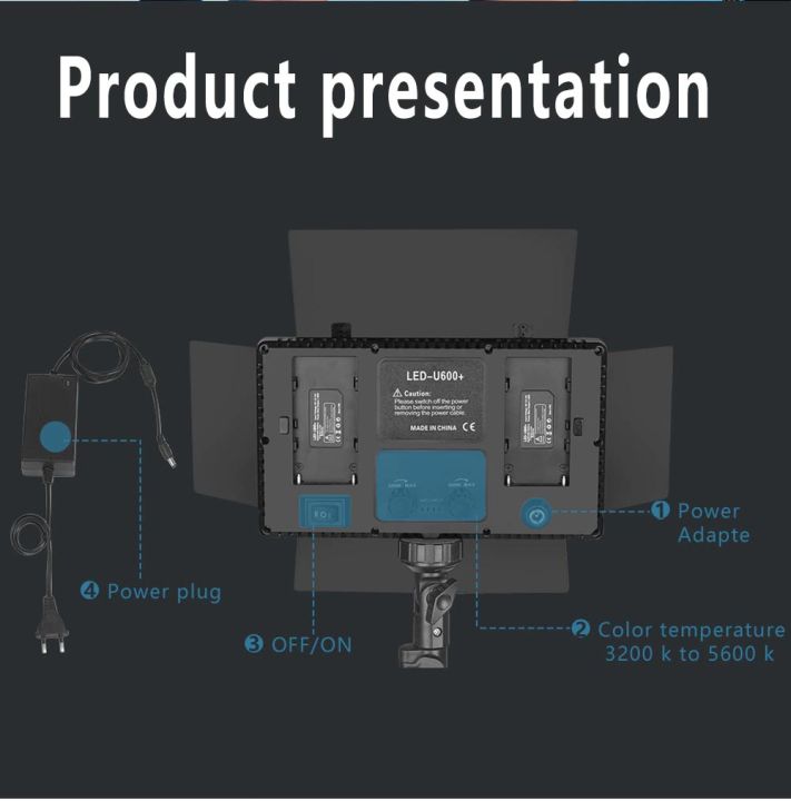 220V%20LED-U800+%20Video%20LED%20LIGHT%20800%20LEDs%20Video%20Camera%20Light%20Bi-color%20Temperature%20Adjustable%20Photography%20DSLR%20-%20Image%206