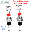 2/5/10 Pieces 7mm Normally Open 2 Pins Momentary Push Button Switch Reset Switch. 