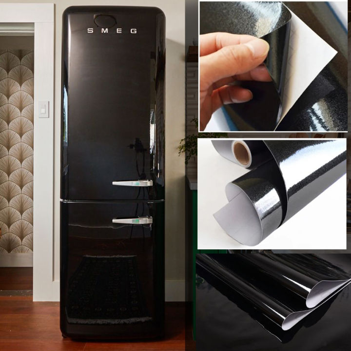 2x9 PVC Sticker Paper Self advise Sheet For fridge Table door Wall kitchen wardrobe cabinet for home decor Black