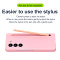 [Touch Pen & Glass Front Film] for Samsung Z Fold 6/5/4/3 Case | S Pen Slot | Ultra Thin Hard PC Cover for Galaxy Z Fold6 Fold5 Fold4 Fold3 | PINK. 