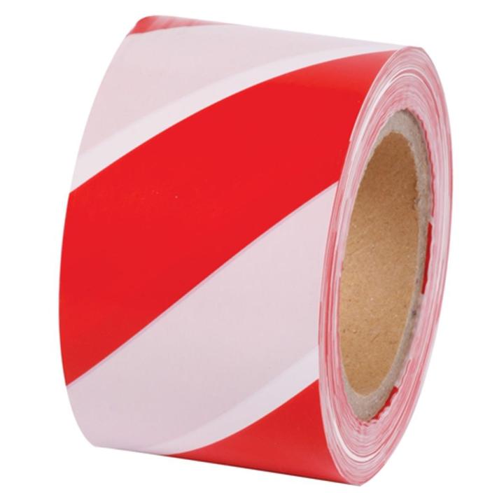Barricading caution tape red & white tape Non adhesive 500 Mtr roll