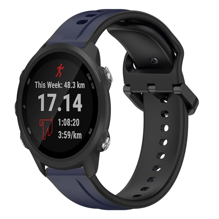 For Garmin Forerunner 245 Music 20mm Convex Loop Two Color Silicone Watch Band Daraz.pk