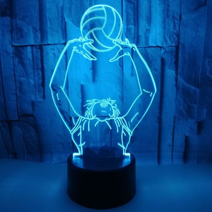 Foreign trade new volleyball 3D night light Sports characters order colorful remote control touch 3D led light