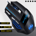 Free Mouse Pad with 7 Buttons Original  Mechanical Wired Gaming Mouse RGB with 4-Levels DPI Control - 7 Light Wired USB Optical Mouse with Side Buttons - Mouse with Free Mousepad  for PC, Laptop, Computer, Gaming, Pubg Mobile By Panorama. 
