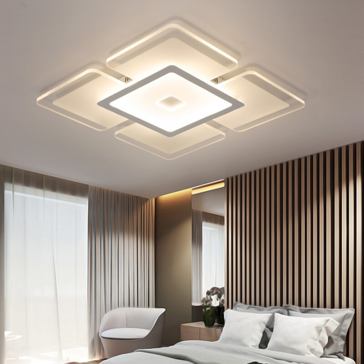 Modern LED Ceiling Light with European Design, Square Acrylic Flush ...