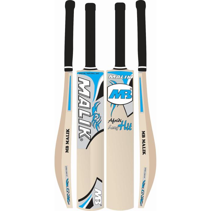 MB AFRIDI LONG HIT Tape ball Cricket Bat BLUE