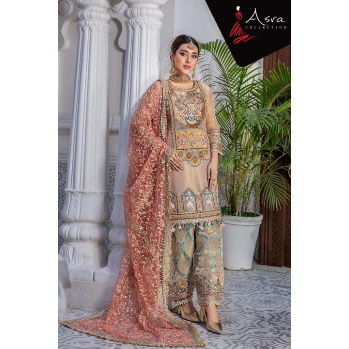ALLHAMDULILLAH   Khuda baksh Desinger wedding collection ready to wear 2022–2023  Front orgenza heavy embroidery 🧵 BY BANO COLLECTIONS**