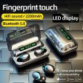 F9-5 TWS Bluetooth 5.0 Earbuds 3D Smart Touch Control HIFI Music LED Display Wireless Earphone with Charging Box. 
