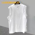 Men Sleeveless Vest Men's Summer Sleeveless Tank Top Street Style Ripped Holes Loose Fit O-neck Vest T-shirt Fashion Street Style Sleeveless Top for Men. 