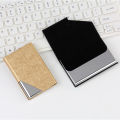 Women'S Card Holder Elegant Business Card Metal Wallet Storage Case Stainless Steel Pu Leather for Business Professionals Daily Use Travel Accessory Gift Option Office Essential. 