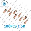 50,100,200,500,1000,PCS 1.5K Ohm 1/4 Watt 5% Carbon Film Resistor Through Hole In Pakistan. 