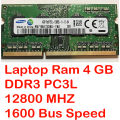 Laptop RAM 4GB DDR3 PC3L-12800 1600MHz  Branded 100% Quality. 