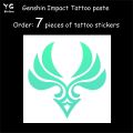Anime Genshin Impact Tattoo Paste 7 Element s Eye Of Original Cosplay Waterproof Temporary Tattoos Sticker Halloween Gift. 