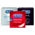 Durex Condoms Try Me Pack - Invisible 3 Pcs + Extended Pleasure 3 Pcs + Extra Safe 3 Pcs. 