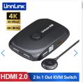 HDMI KVM Switch 2 Port 4K USB 2.0 KVM Switcher With Extender for Laptop Share Mouse Keyboard Monitor A R1868 SWIITCH. 