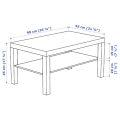 IKEA Coffee table, LACK Table, beige (white stained oak effect) Length: 90 Width: 55 cm, Height: 45 cm, With bottom shelf for additional storage.. 