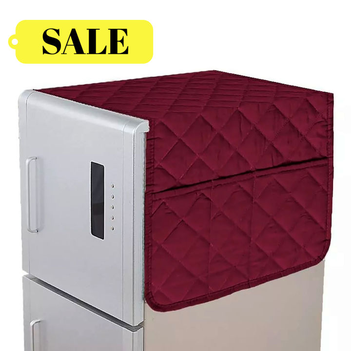 Fridge Cover 100% Dustproof Refrigerator-Waterproof Cover With 6 Pocket